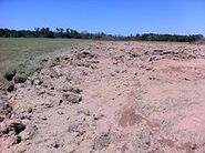 Severe ground scouring in Denton.