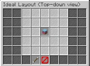 Cobblestone Minion Layout (White glass represents air).png (23 KB) 조약돌 미니언의 권장 배치도 (흰 유리판은 공기이다.)