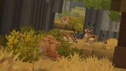 A herd of antelopes being hunted.
