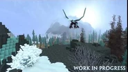 A player turns into an Ice Dragon through mods.