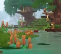 An orange frog near a Kweebec village.