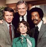 Don (right) with Ironside TV series co-stars Don Galloway (left), Raymond Burr (top, center) and Elizabeth Baur (bottom) in 1971