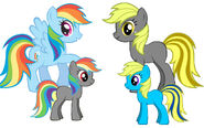 Rainbow Dash, Chase, and thier 2 fillies. :)