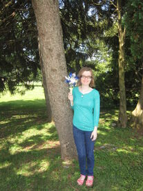 A tree, a pinwheel, and me!