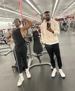 🏋️‍♀️🏋️‍♀️Caleb Okai With Christopher Kenyatta Sese-Khalid Jr. (@iandroidchris) 🌎🌏🌍🌏🌎 At Gym, Prince William County, Virginia, US Date: May 9, 2023