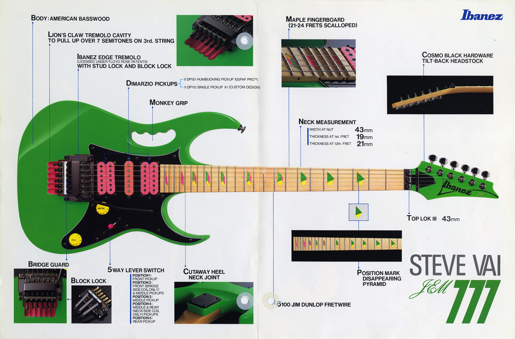 ibanez jem 777 loch ness green