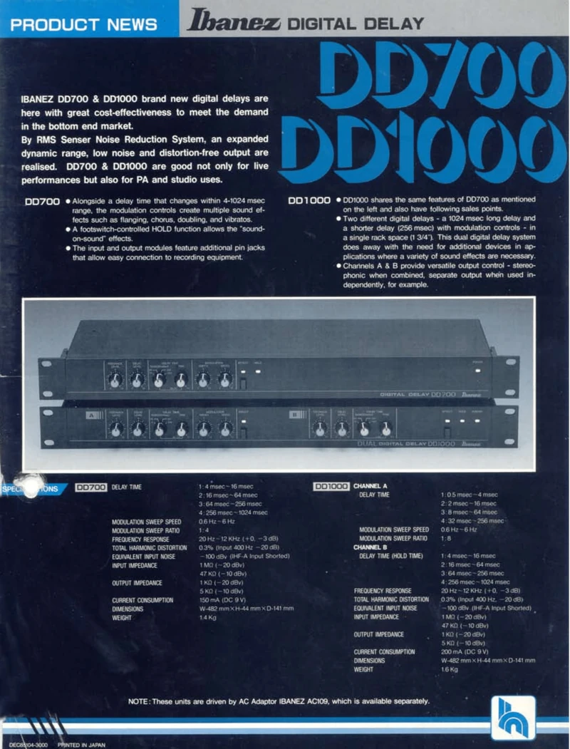 1986 DD700-DD1000 dealer sheet