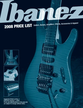 2008 Ibanez USA summer pricelist front-cover