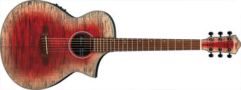 Ibanez AEWC32FM-GBK Thinline Acoustic/Electric Guitar w/ Flame Maple Top  Glacier Black Low Gloss