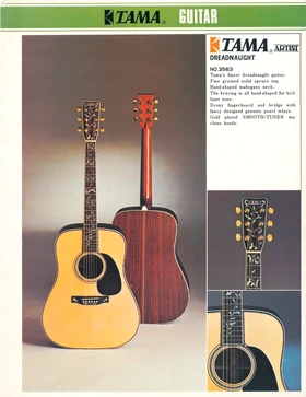 1974 TAMA guitar dealer sheet front