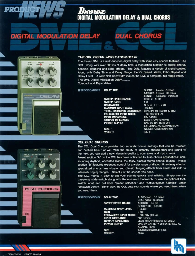 1986 DML-CML dealer sheet
