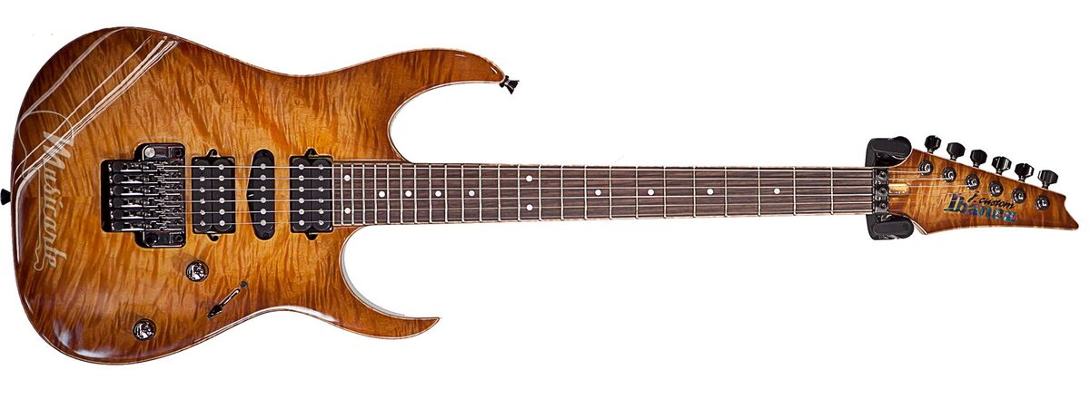 IBANEZ シースルーレッド キルティッドトップ EMGHZ 3バンドEQ搭載 IBANEZ シースルーレッド キルティッドトップ EMGHZ 3バンドEQ