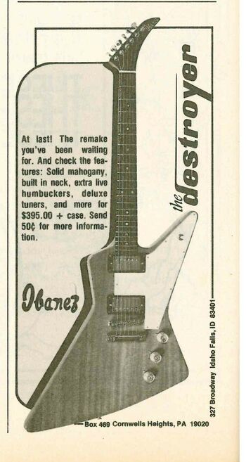 IBANEZ エルキター 1976 Ibanez 2459 Destroyer Fujigen Edward Van Halen Japan