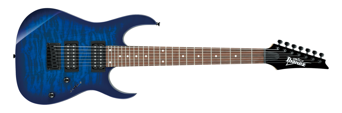 Amazon.com: Ibanez Gio GRG7221QA 7-String - Transparent