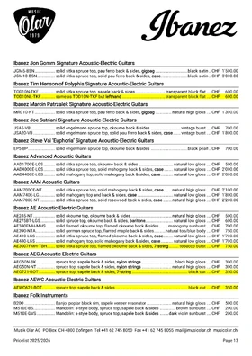 2025-02 Ibanez Switzerland price list p13