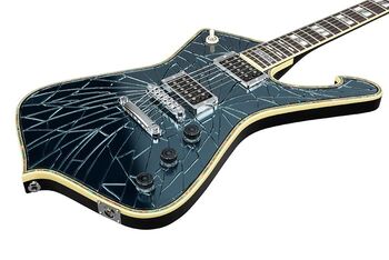 Custom KISS Paul Stanley Iceman electric guitar with abalone binding