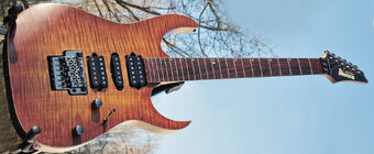 Ibanez J Custom RG 1608 1997 Amber Flame Maple | Reverb