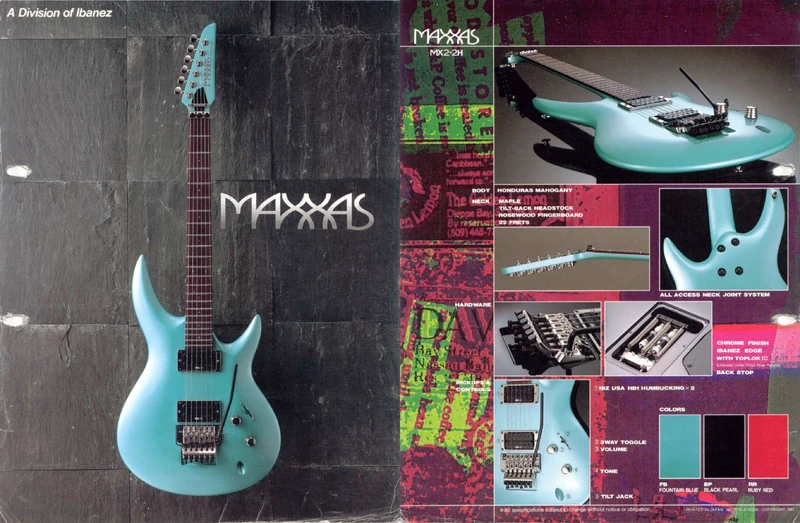 1987 Maxxas MX2 dealer sheet