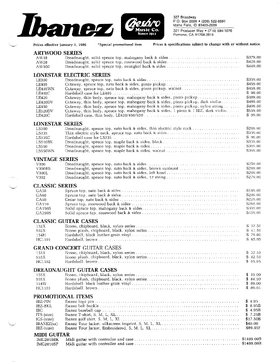 1986 Ibanez-Chesbro price list p1