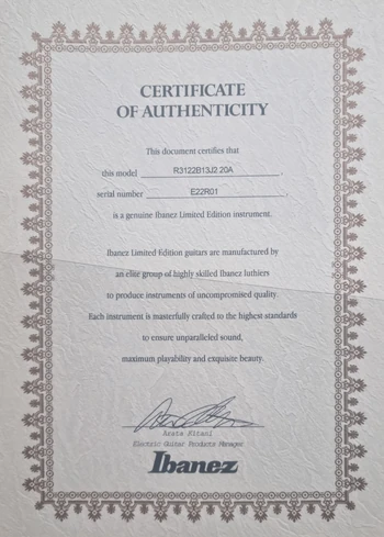 2022 R3122B13J2 CoA