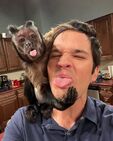 Nathan Kress on set with a monkey Dec 16, 2021