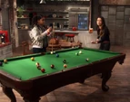 Millicent and Carly play pool together