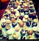 An array of cupcakes celbrating the 100th episode on-set