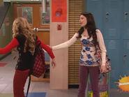 Carly stopping Sam to talk more about her issues, despite being late to home room