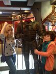 Jennette and Cameron with a warrior at Disneyland