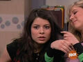 Carly's shocked face after she learns about the kiss.