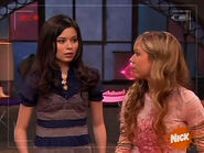 Carly's reaction to Sam's admission on iCarly and Sam's glance at Carly