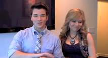 Nathan and Jennette in costume as Sam and Freddie in iDSF