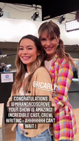Miranda Cosgrove and Amanda Cerny on set Jun 17 2021
