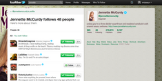 As of today (5/15/11) Jennette now follows Miranda on Twitter again!