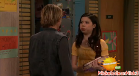 In Freddie's dream, Carly sticks her tongue out at the guy she likes in real life.