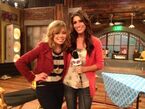 Jennette and reporter, Kristen Aldridge on-set