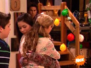 Carly's expression while hugging Sam goodbye