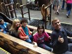 Jennette, Cameron, and Gianna on a Disneyland ride