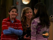 Sam and Freddie laughing about Jake's bad singing despite Carly's crush on Jake