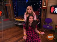 Sam pets Carly's hair on iCarly