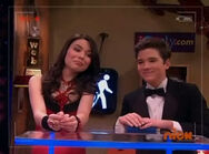 Upon being shoulder to shoulder Carly tells Freddie, "Half step to the left" for space