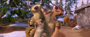 Sid hugging his family