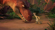 Momma proves to Sid dinosaurs eat meat, not vegetables