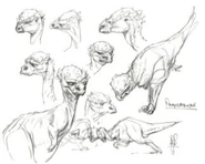 Concept art of Pachycephalosaurus.