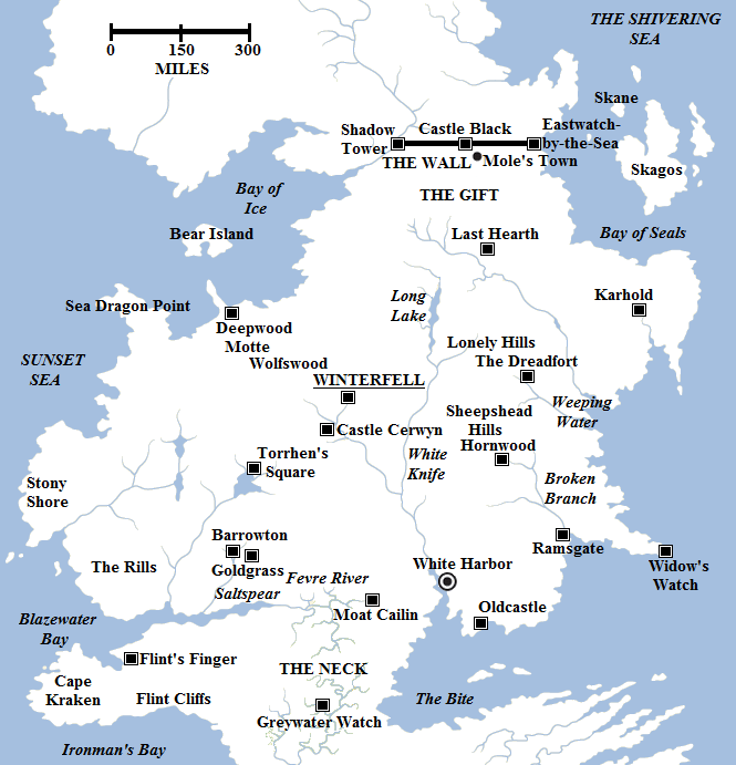 Westeros Map The North The North | A Song Of Ice And Fire Wiki | Fandom