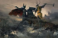 DMlVd5LWAAAbQDS.jpg (1 MB) Prince Rhaegar and Lord Robert Baratheon in combat at the Battle of the Trident, as depicted by Justin Sweet in The World of Ice & Fire