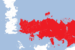 A map showing the location of Essos.
