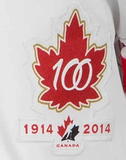 100th Anniversary patch of Hockey Canada and Canadian Amateur Hockey Association