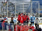 Capitals alumni celebrate 's tying goal.