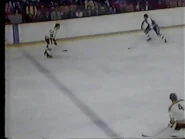 Rich LeDuc tips in Bobby Orr's point shot, October 21, 1973.